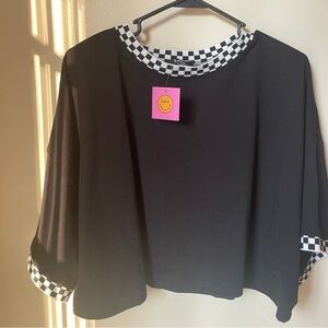 Dressed in LALA Black Checkered Crop Top